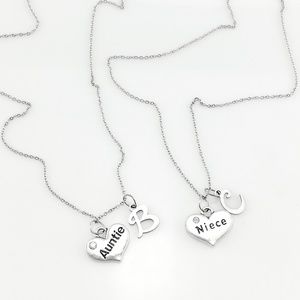 Auntie And Niece Necklaces – Print Lettering